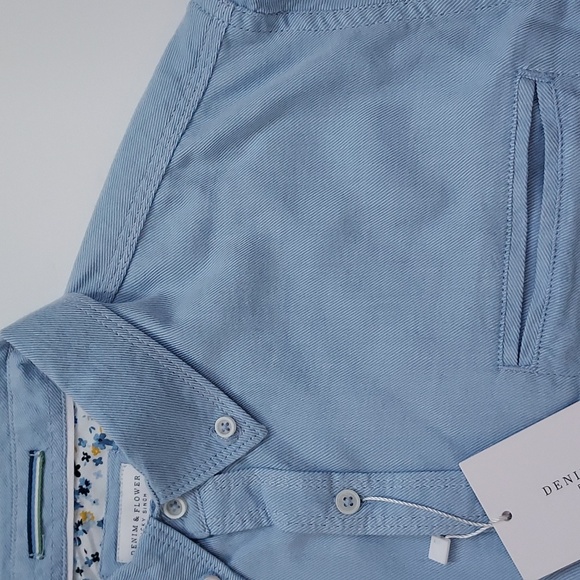 Denim & Flowers Short Sleeve Buttom Down Shirt - Picture 5 of 6